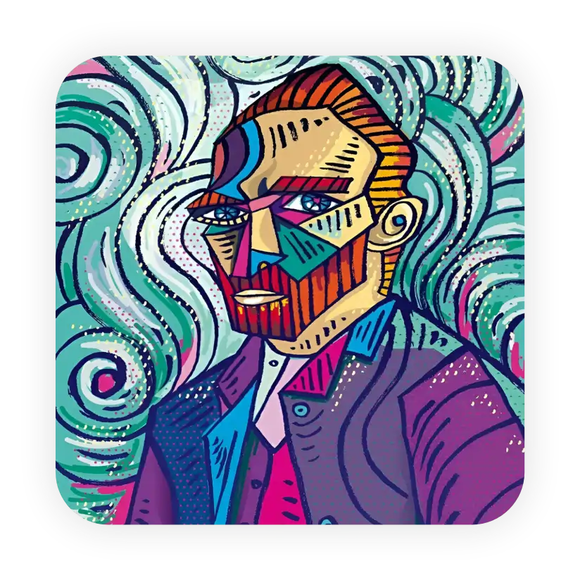 Cubic Van Gogh - Coaster