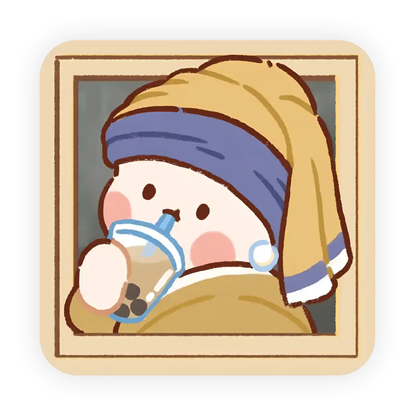 Cat With A Pearl Earring – Coaster