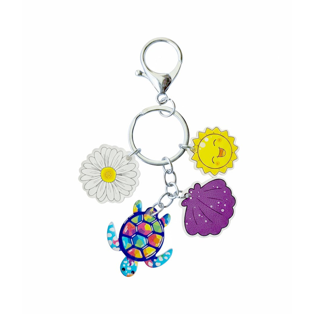 Flower Dino - Charm Keychain