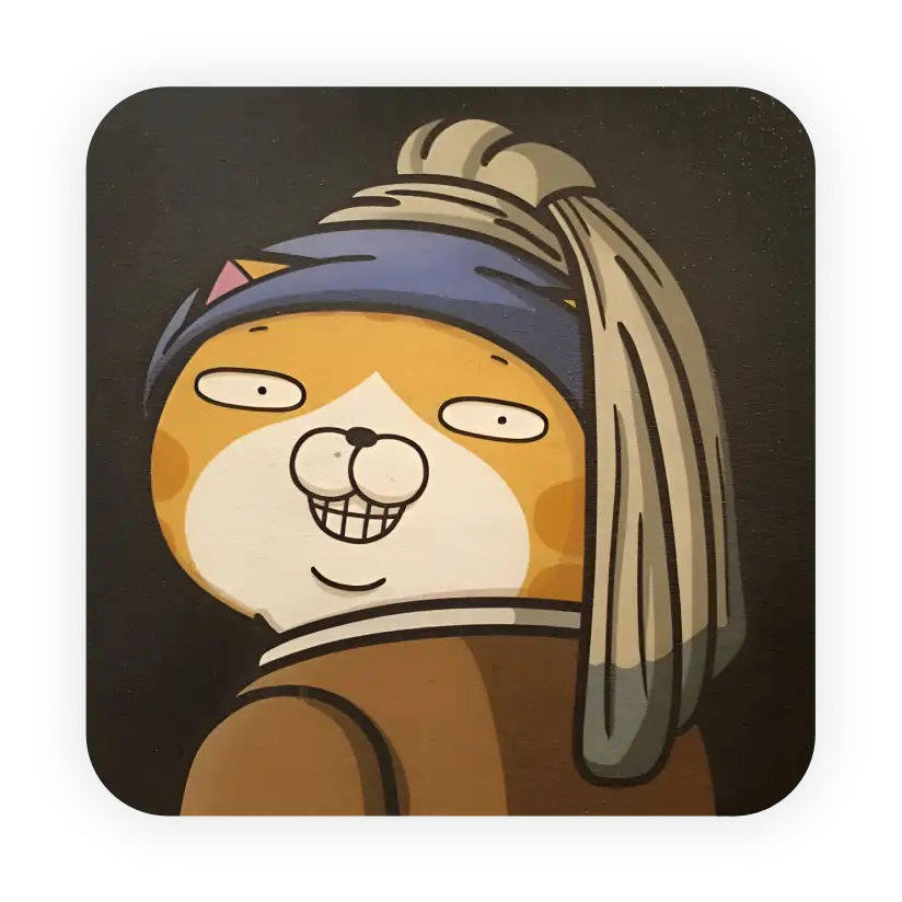 Cat with a Pearl Earring - Coaster