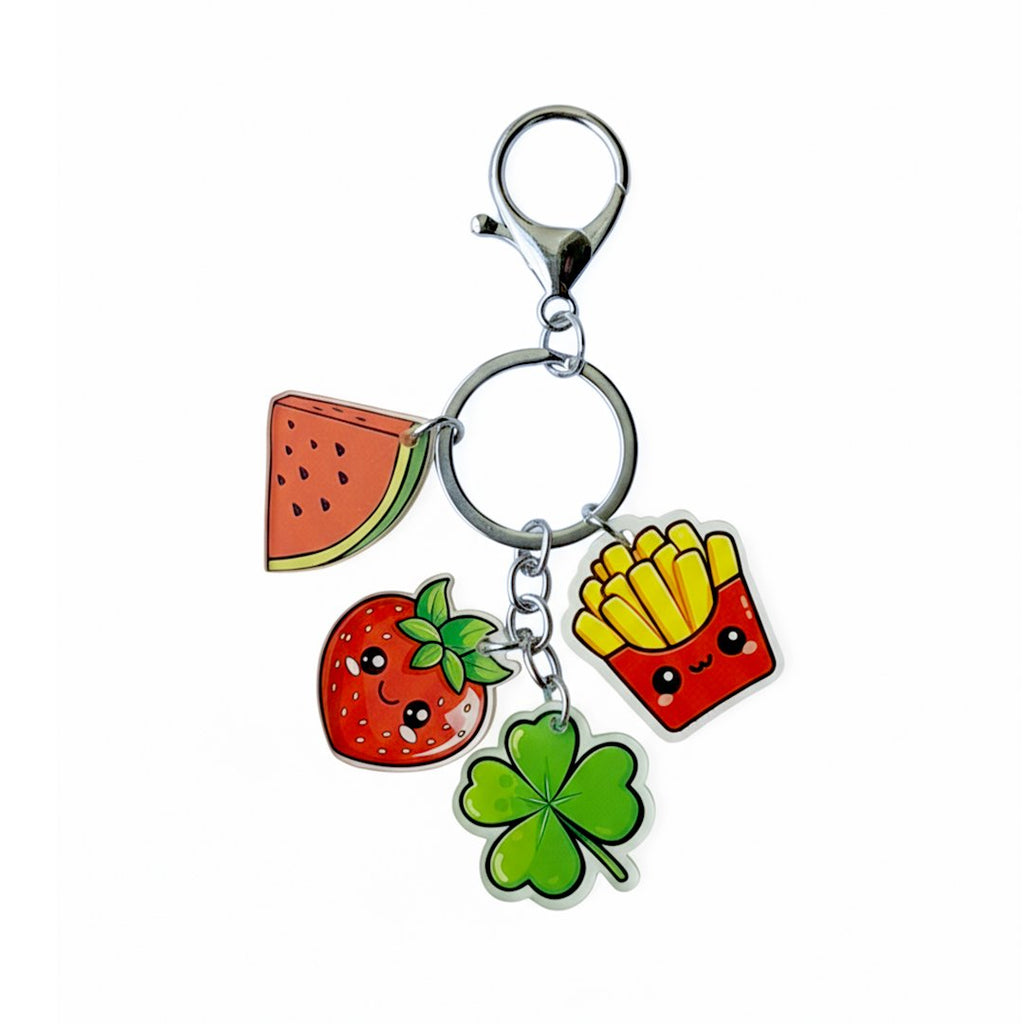 Strawberry Clover - Charm Keychain