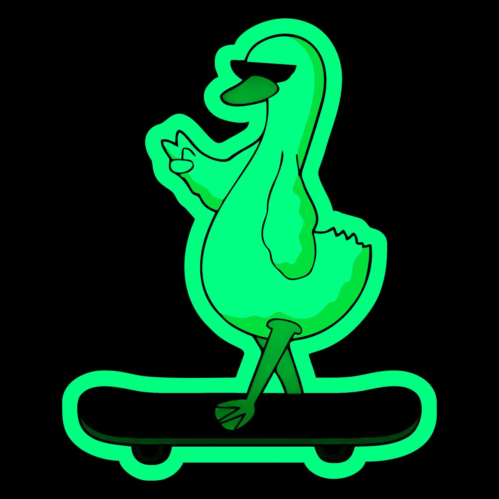 Skate Swan - Glow Sticker