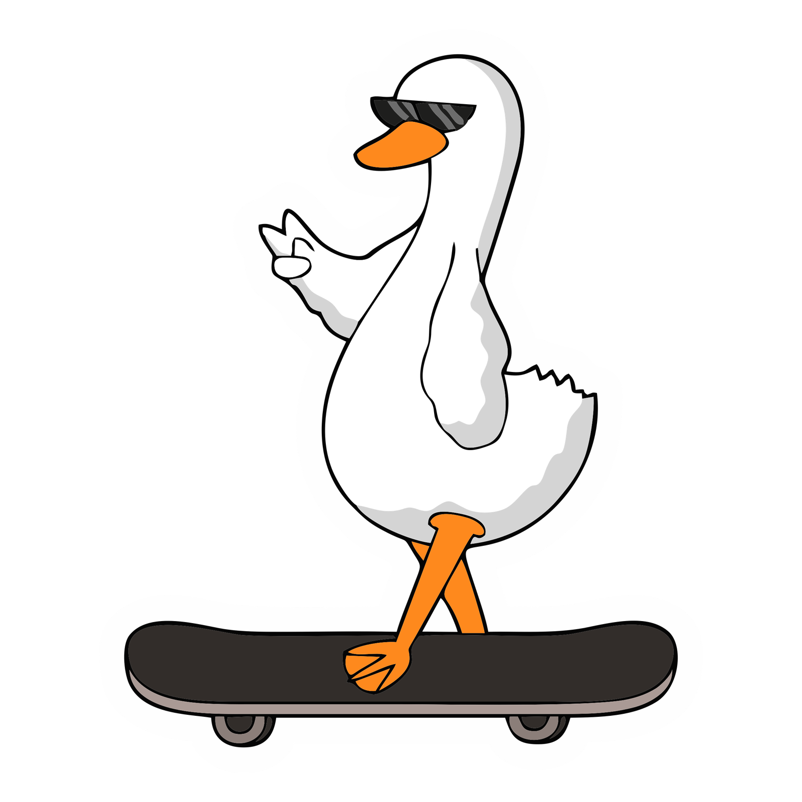 Skate Swan - Glow Sticker