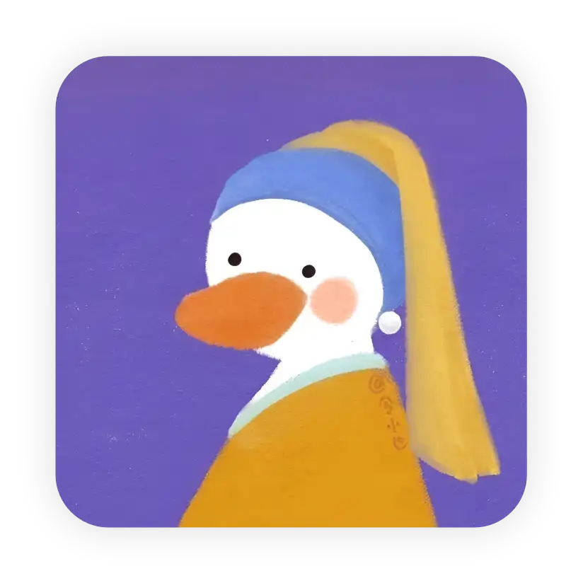 Duck With A Pearl Earring 2 – Coaster