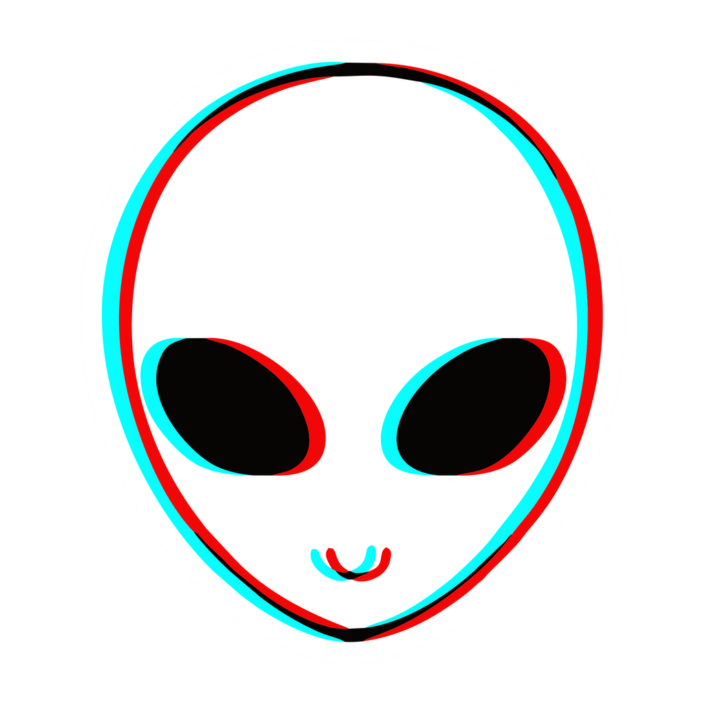 Alien Head - Glow Sticker