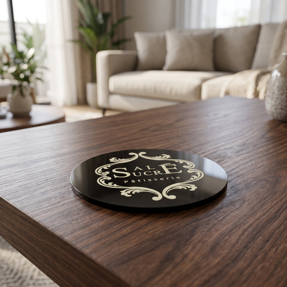 Black Acrylic Coaster