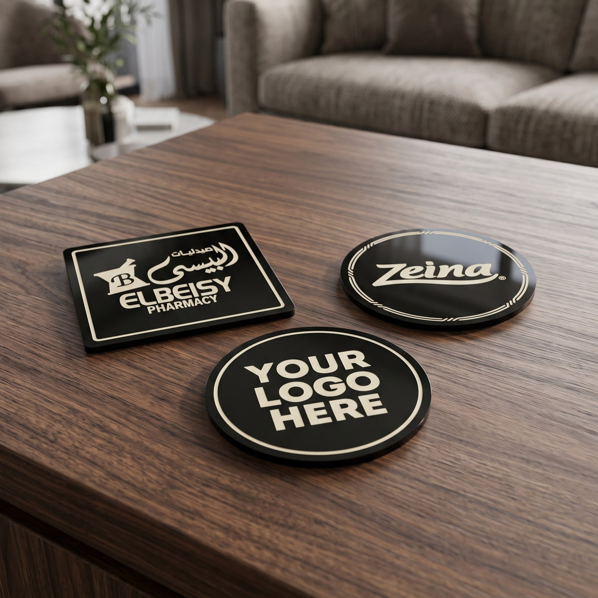 Black Acrylic Coaster