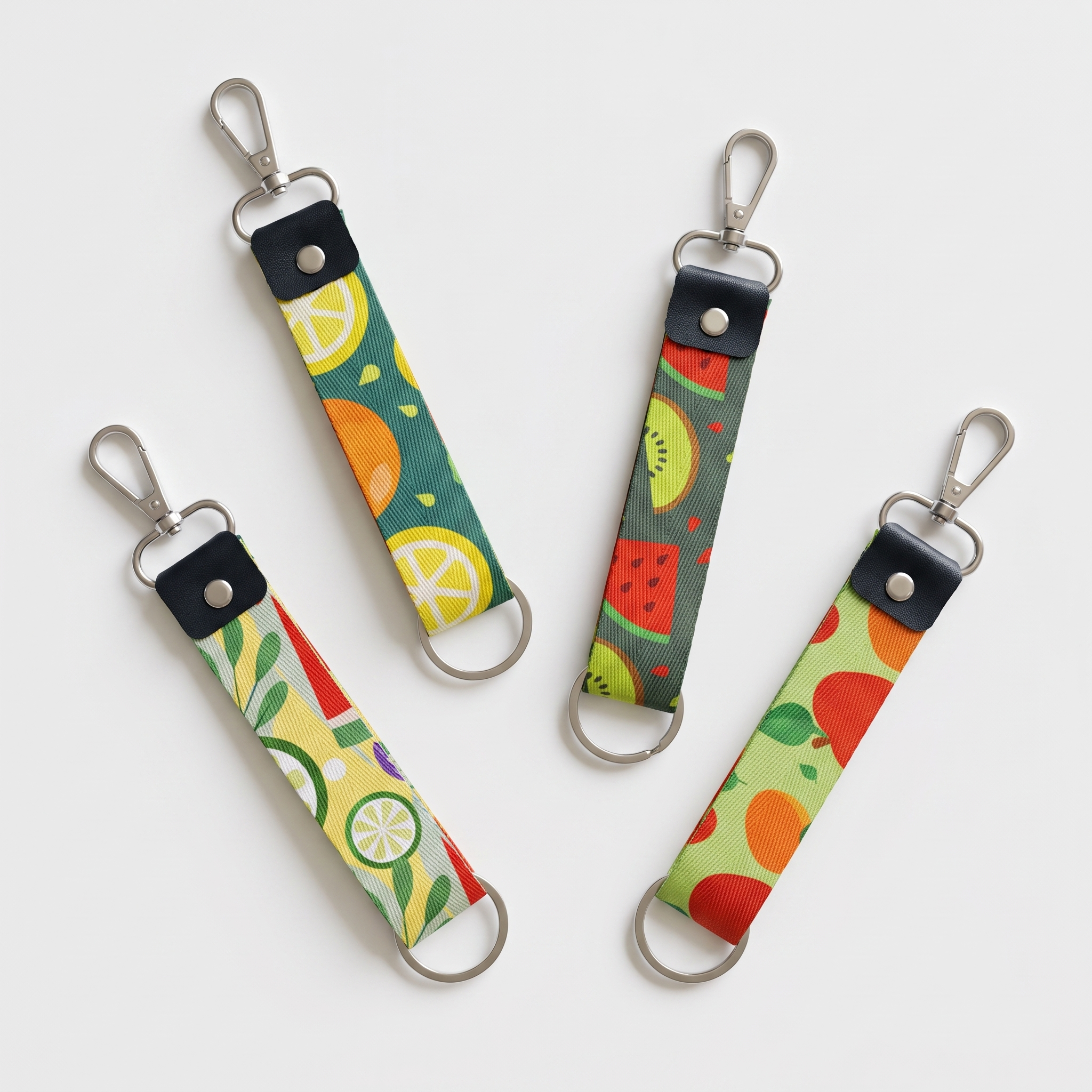 Fruit Collection fabric keychain 4pcs