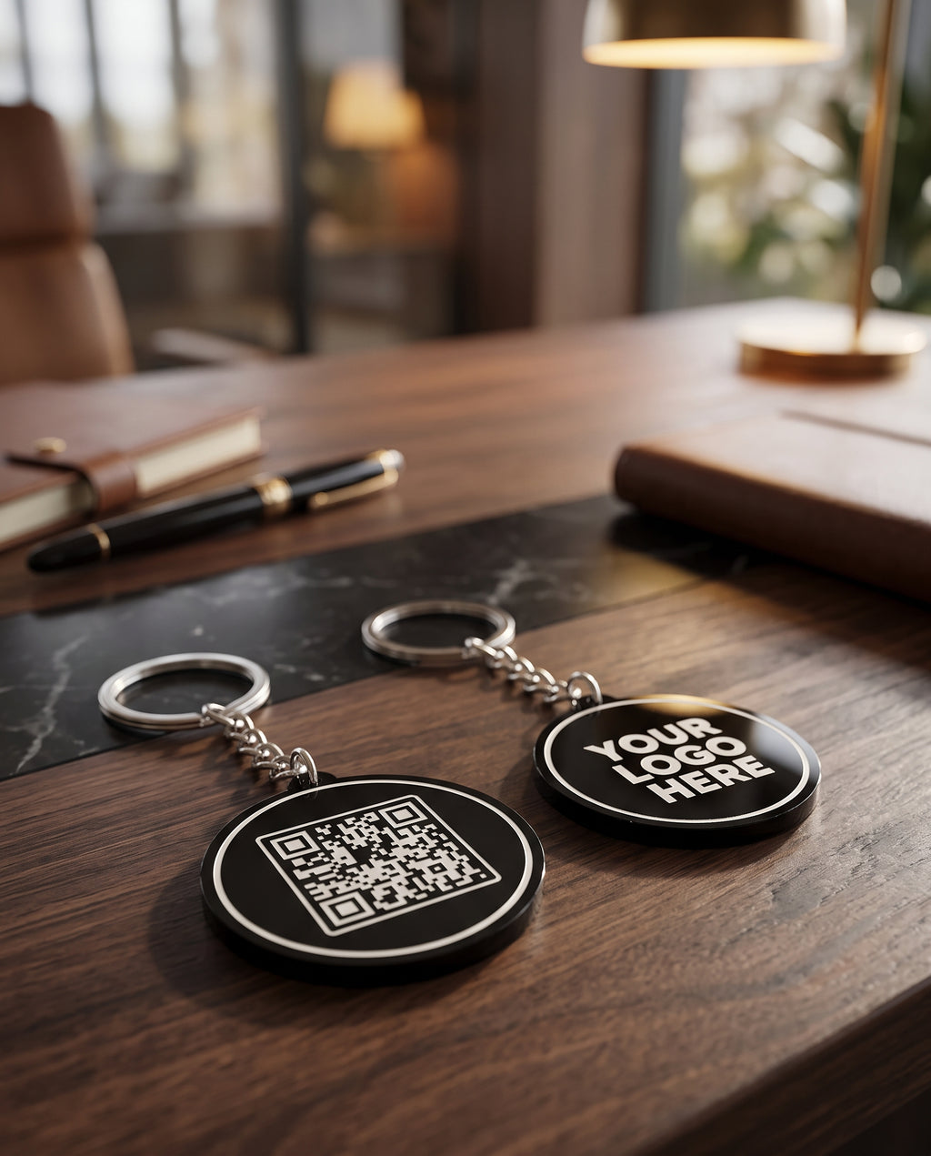 Black Acrylic Keychain