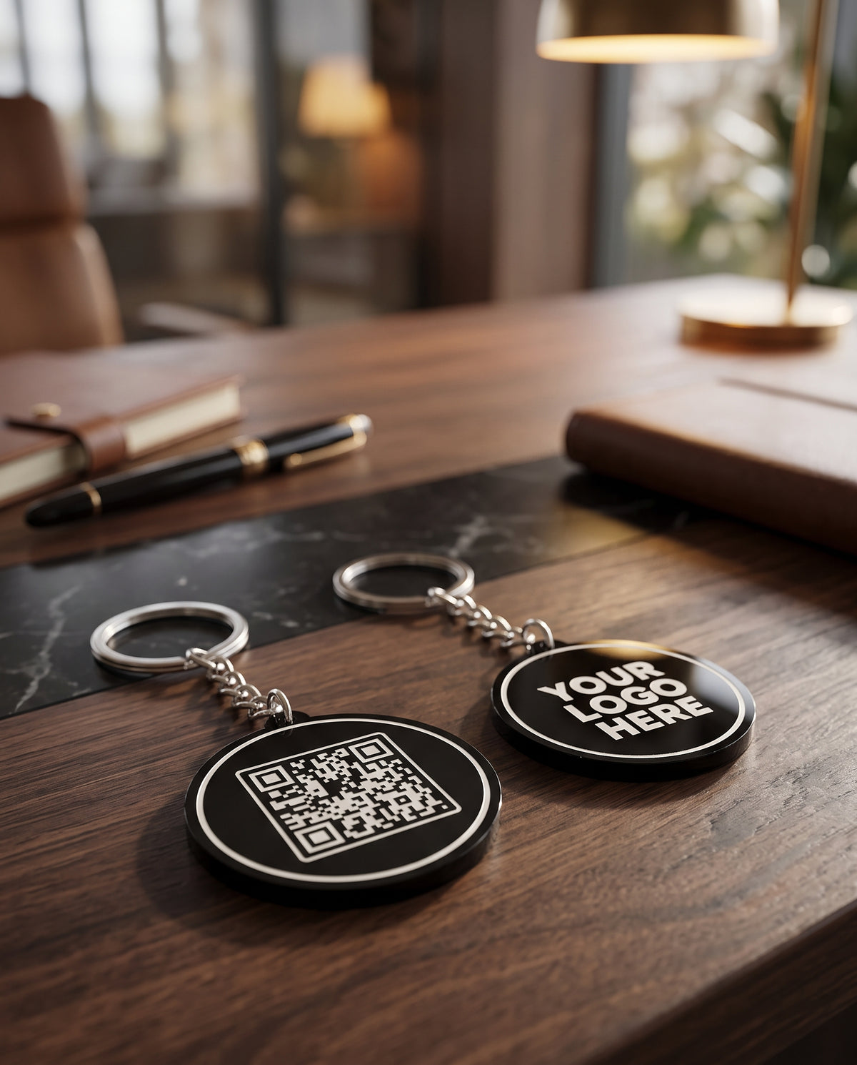 Black Acrylic Keychain