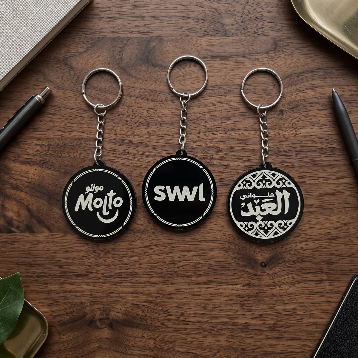 Black Acrylic Keychain
