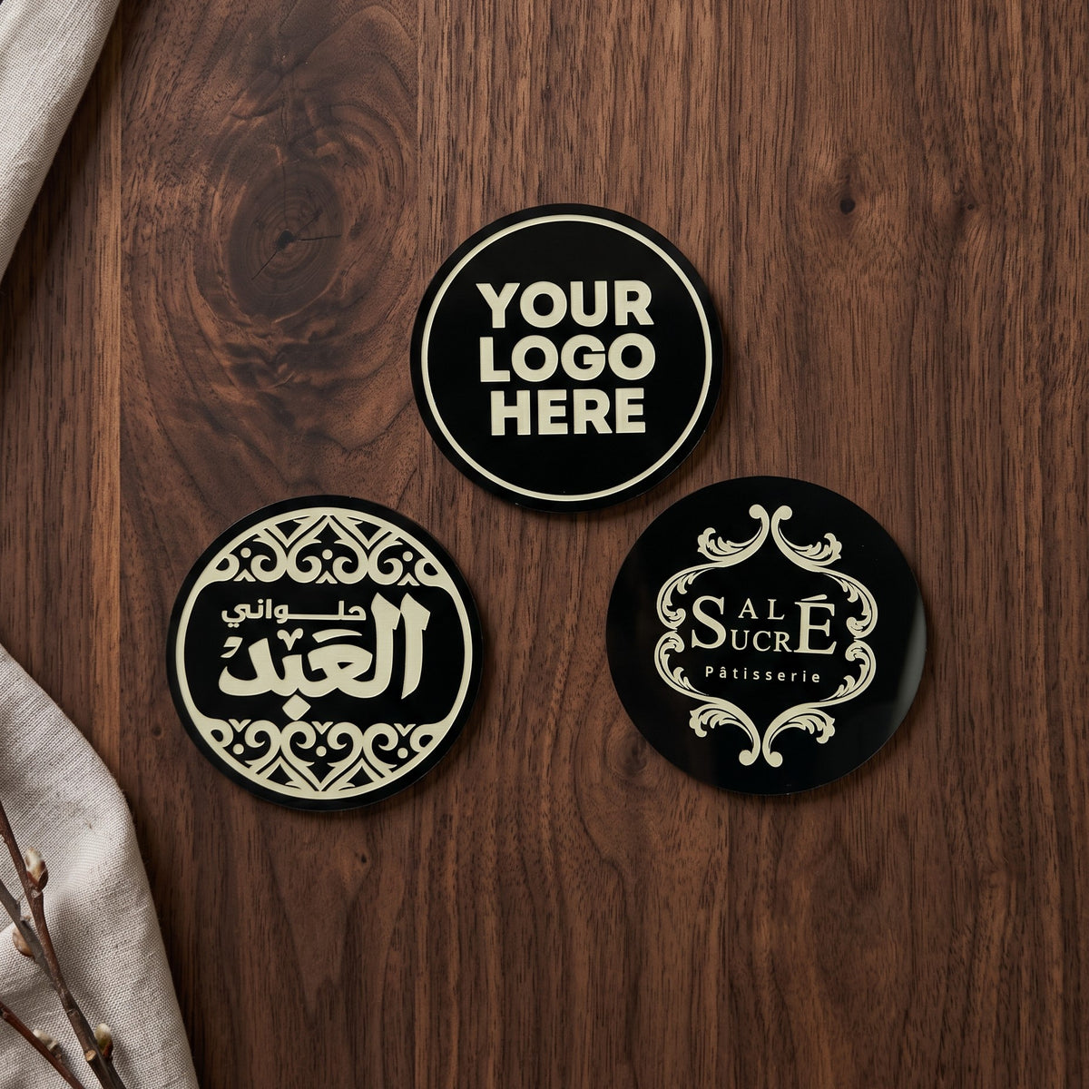 Black Acrylic Coaster