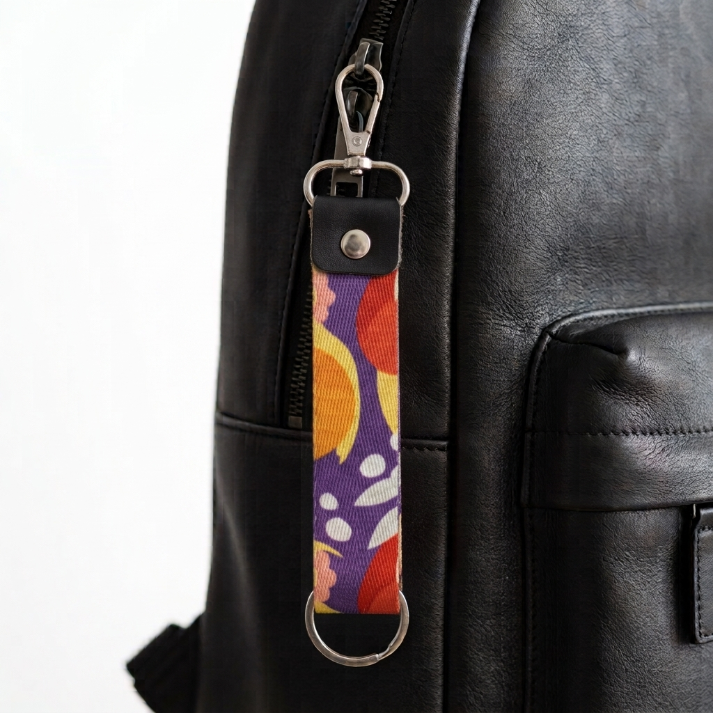 Floral Collection fabric keychain 4pcs