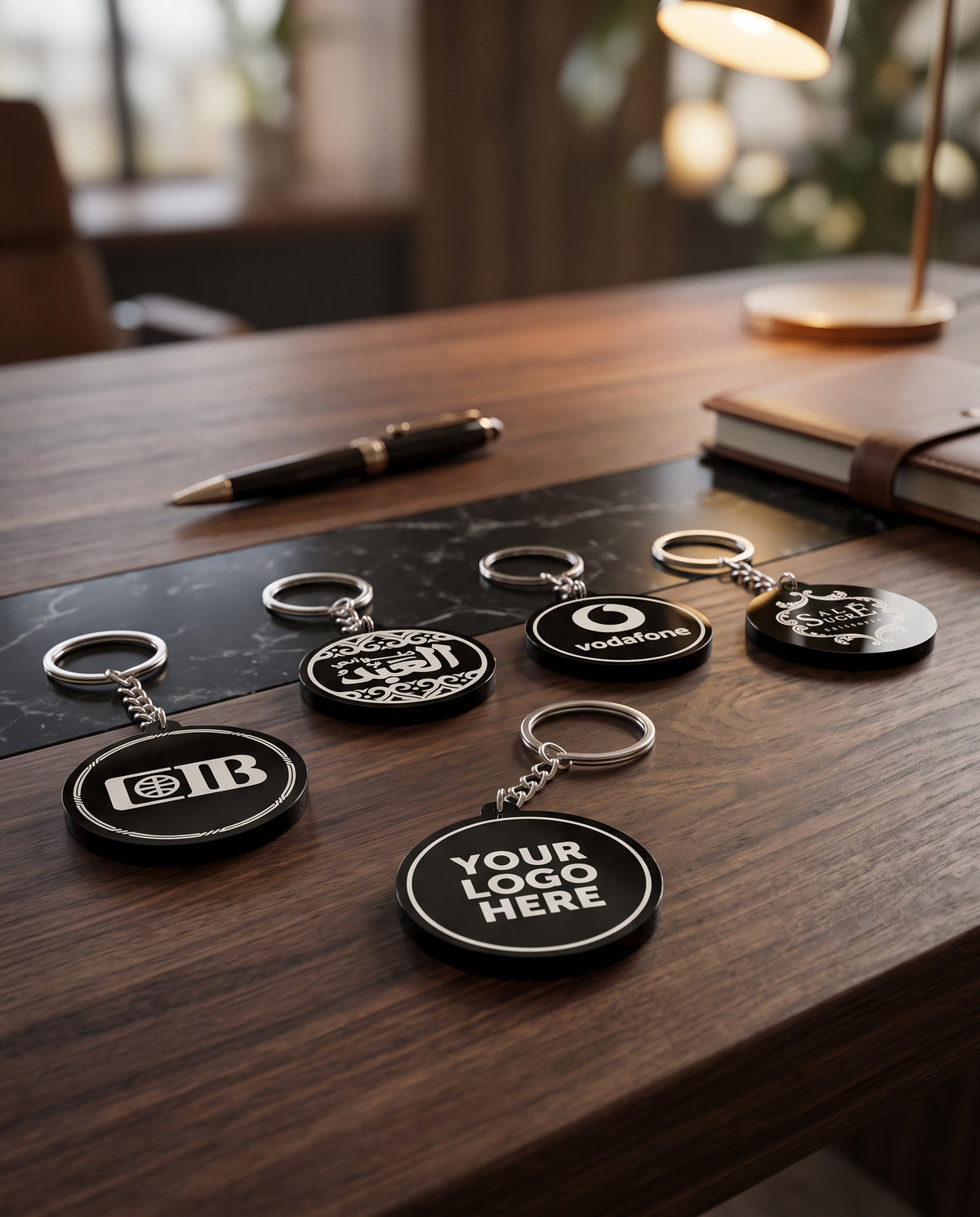 Black Acrylic Keychain