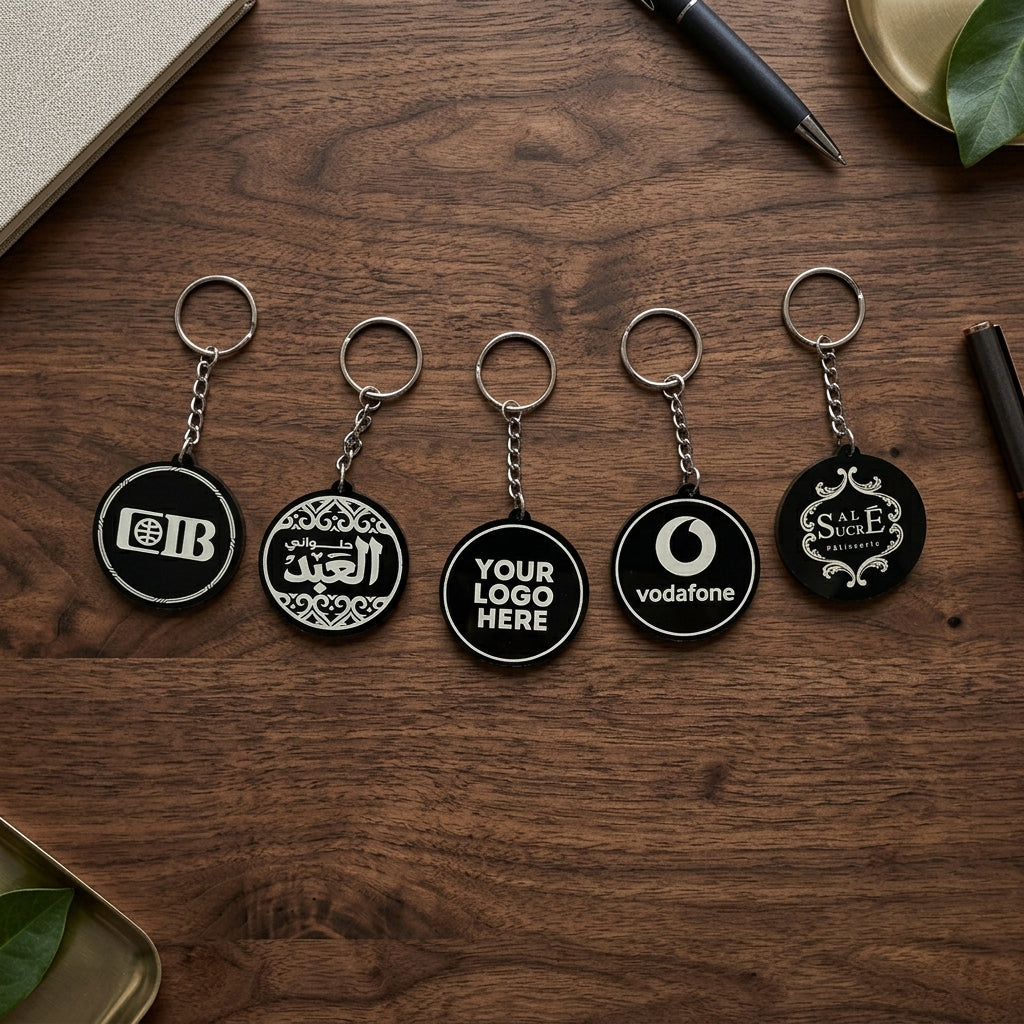 Black Acrylic Keychain