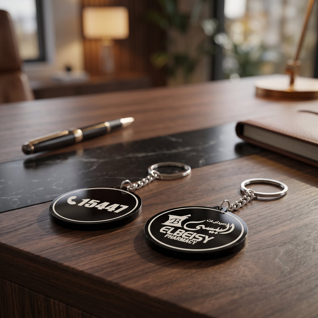 Black Acrylic Keychain