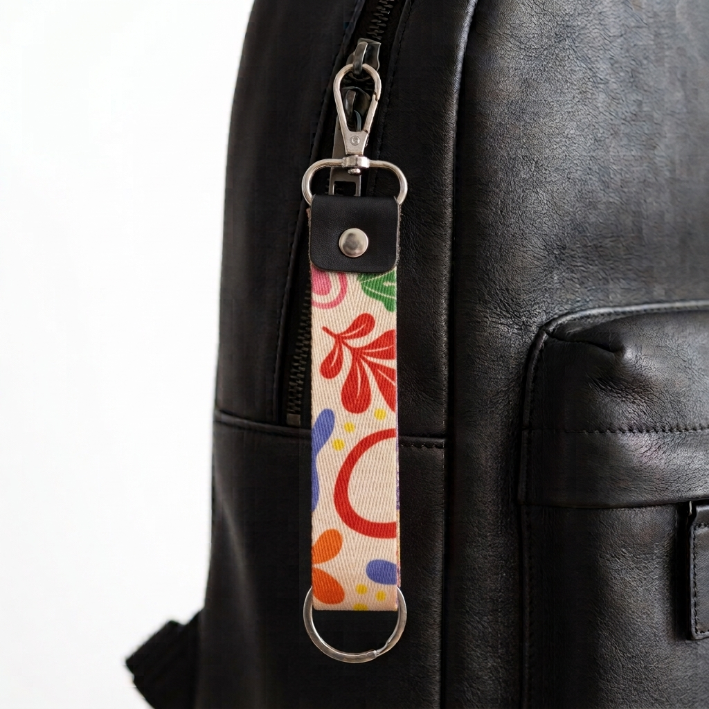 Floral Collection fabric keychain 4pcs