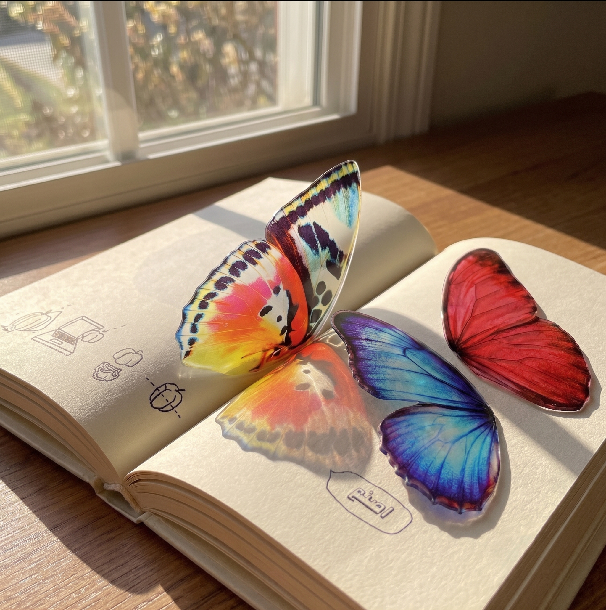Rainbow Wings bookmark 3pcs