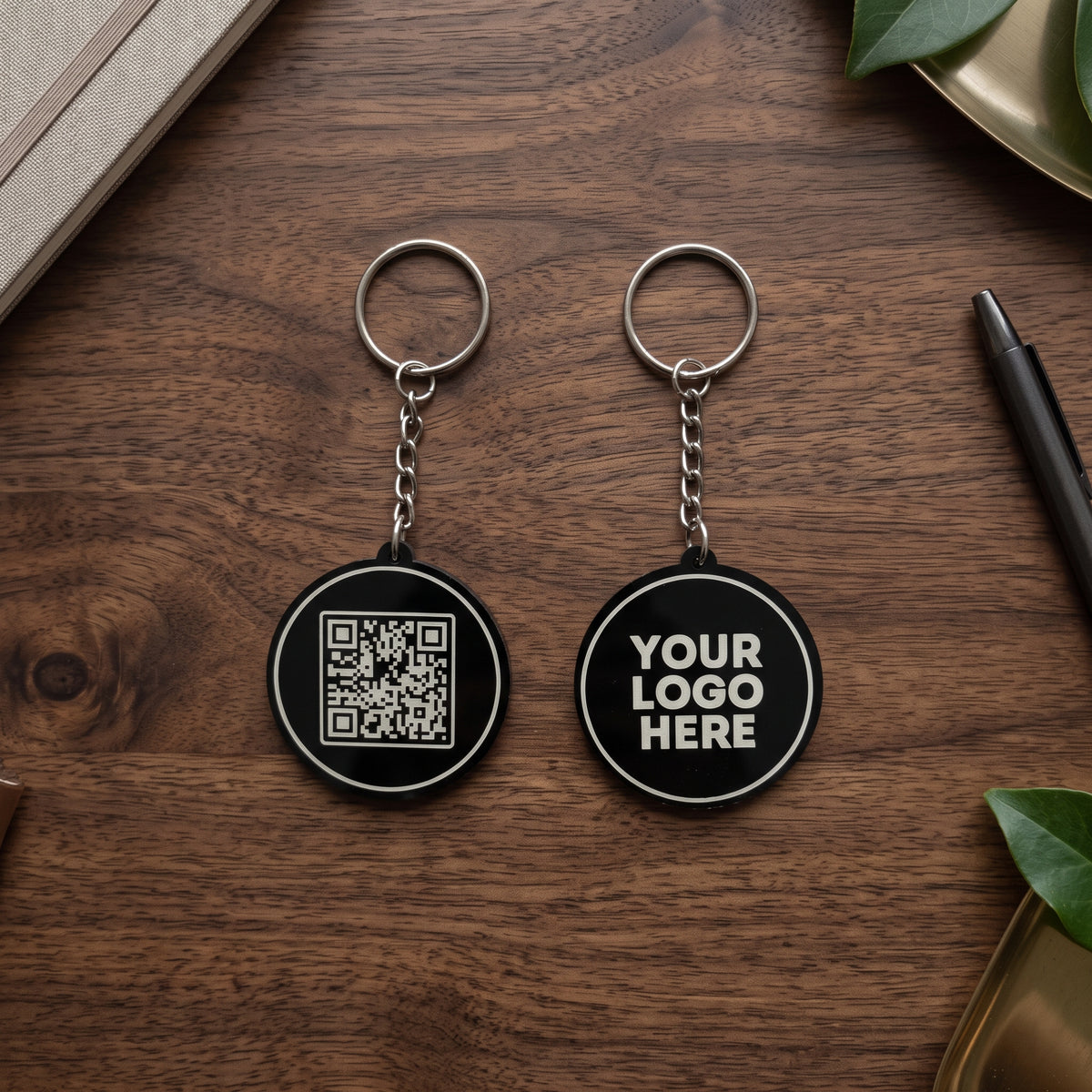 Black Acrylic Keychain