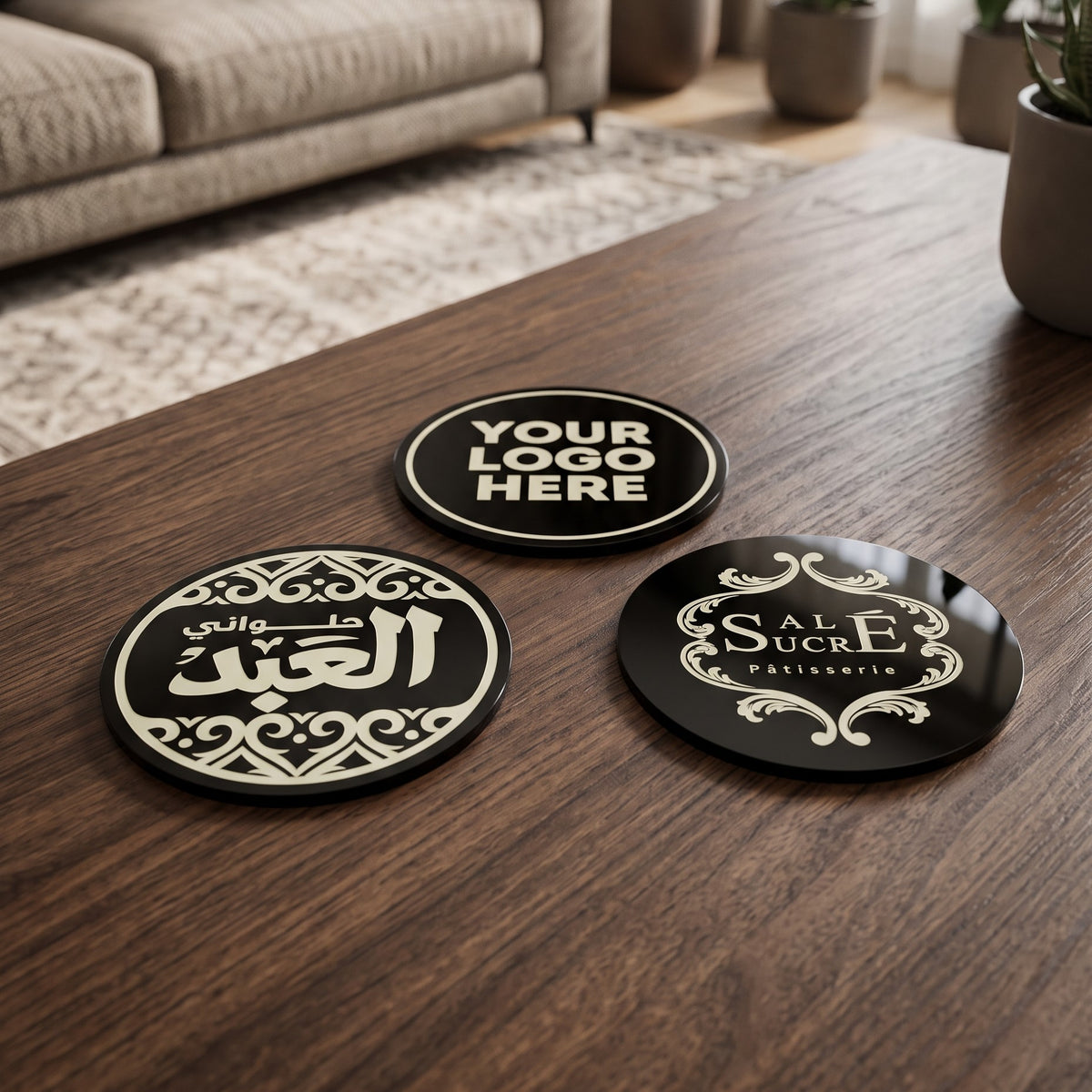 Black Acrylic Coaster