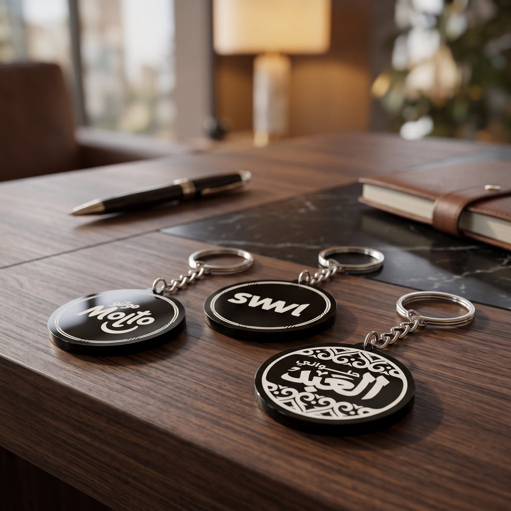 Black Acrylic Keychain