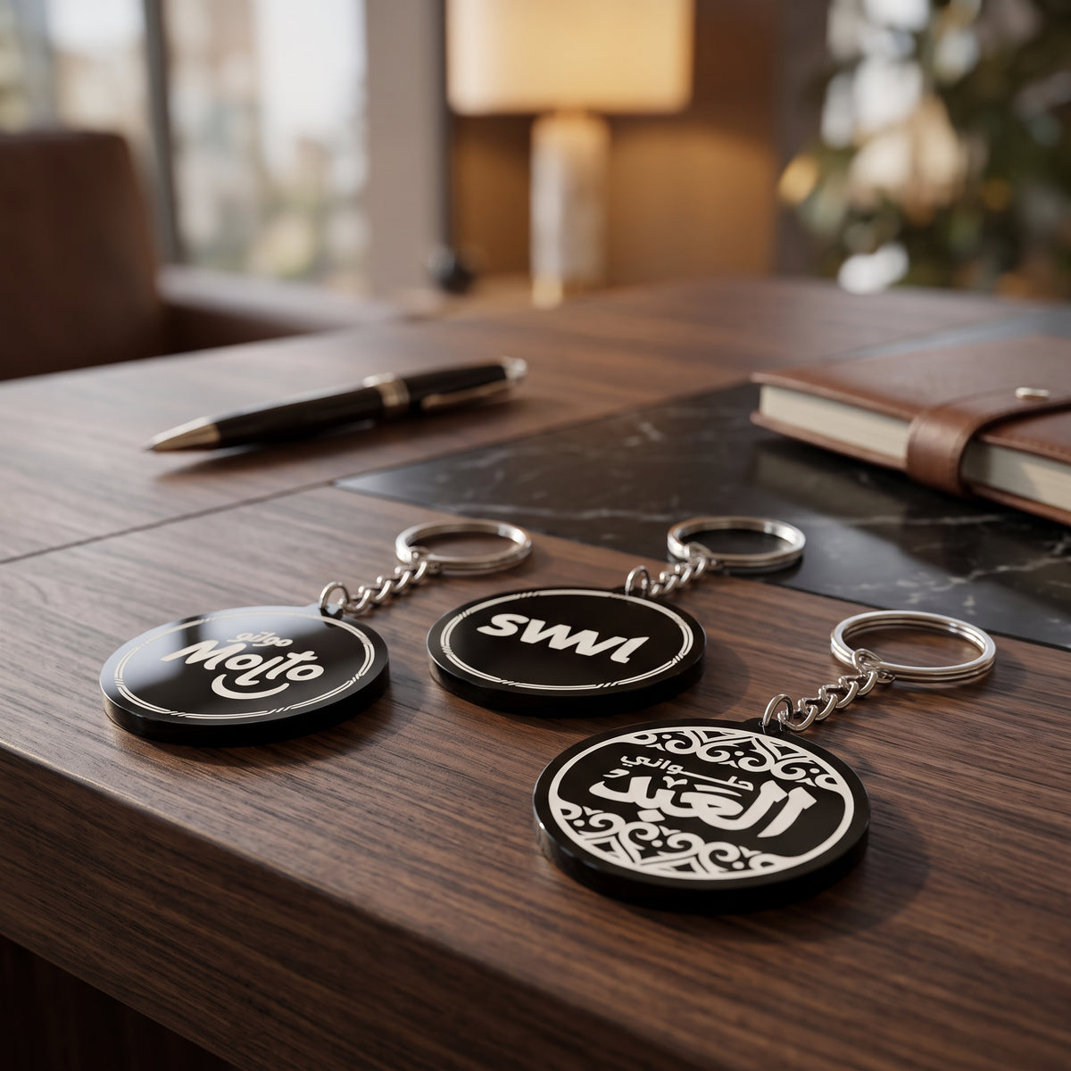 Black Acrylic Keychain