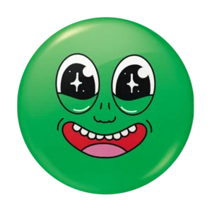 Green Face - Button Badge