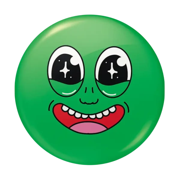 Green Face - Button Badge